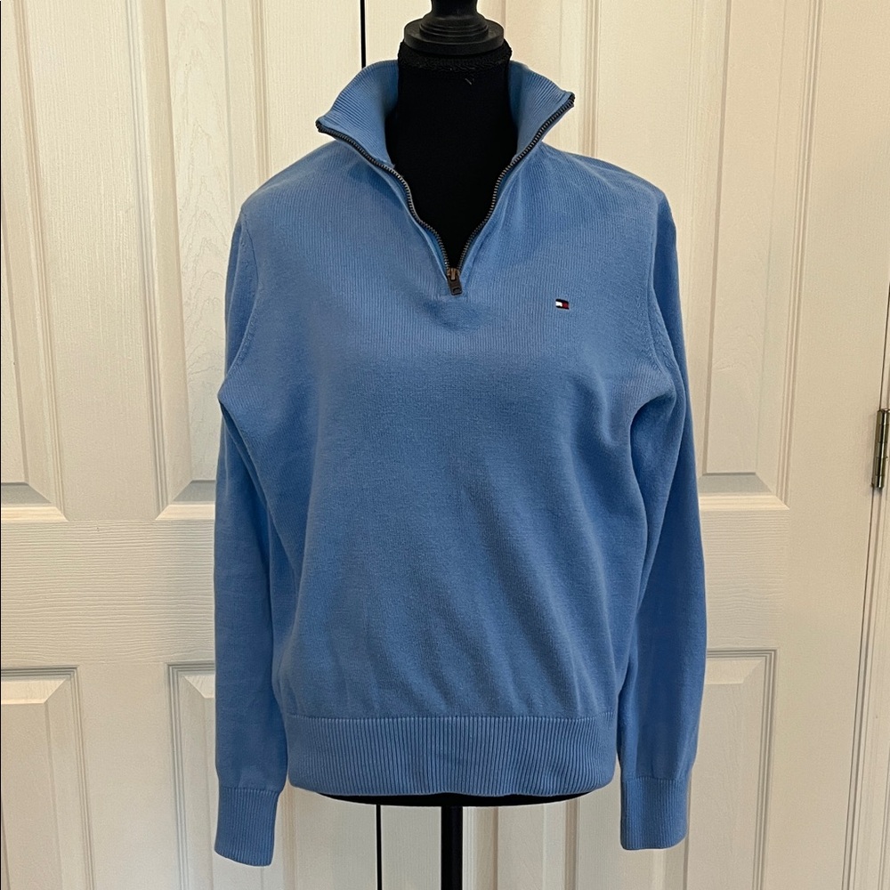 Tommy Hilfiger Men's Light Blue Zip-Up Sweater